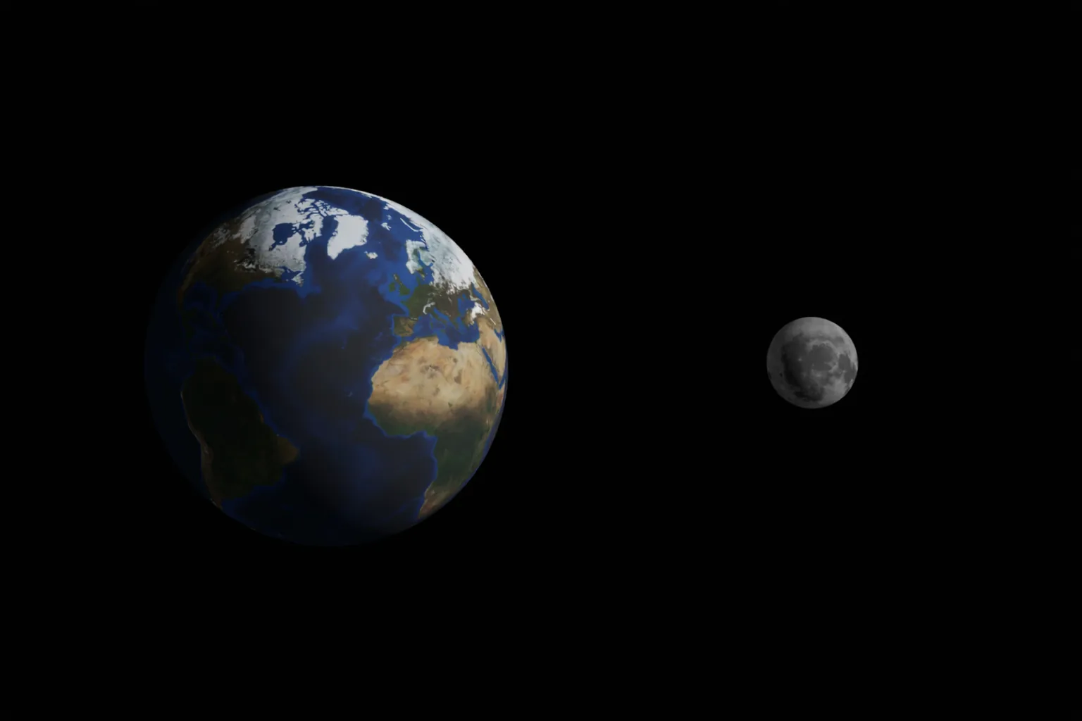 Earth and Moon Size Comparison