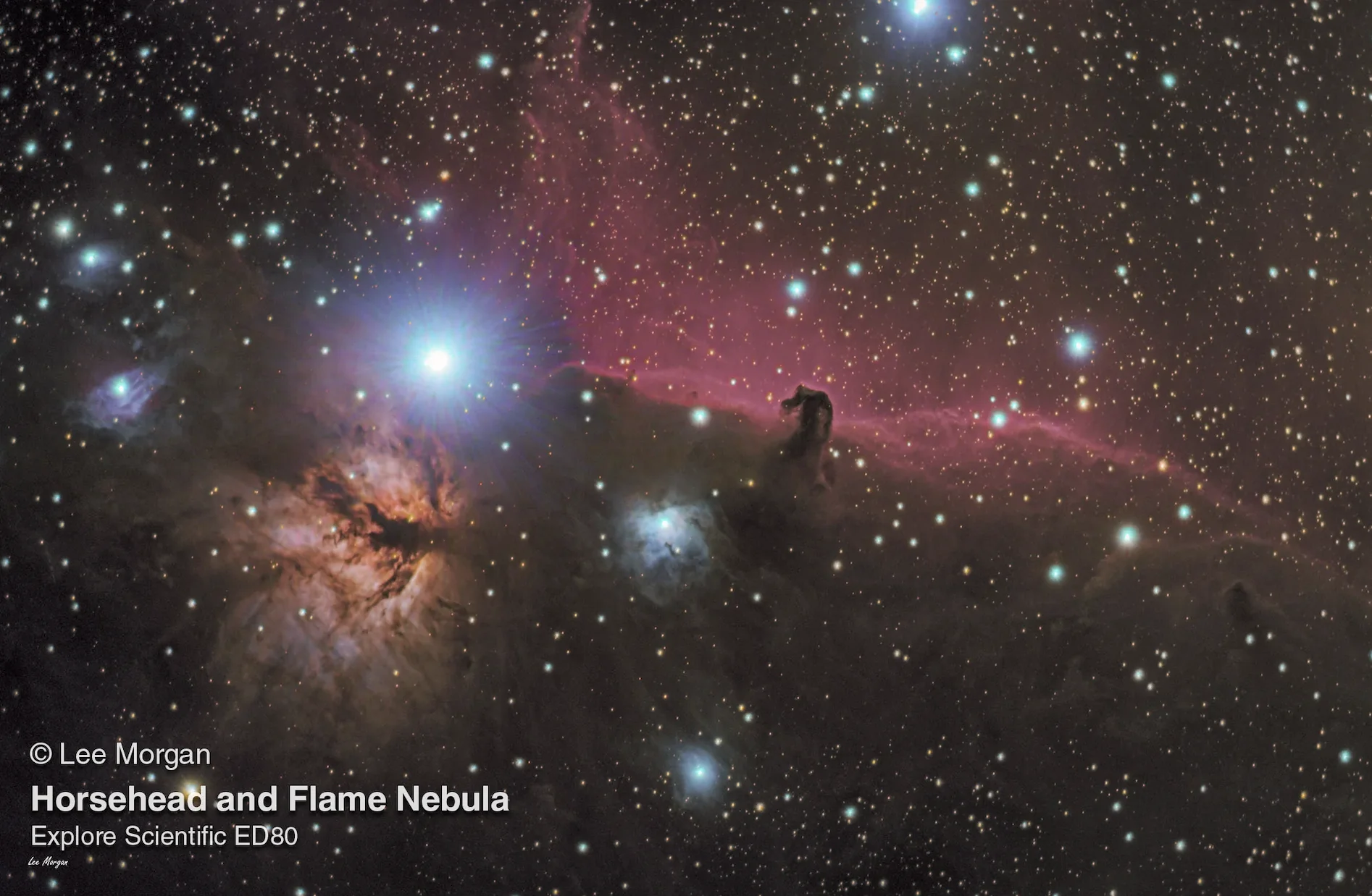 SkyWatcher Evostar ED80 set up for a wide-field nebula shot
