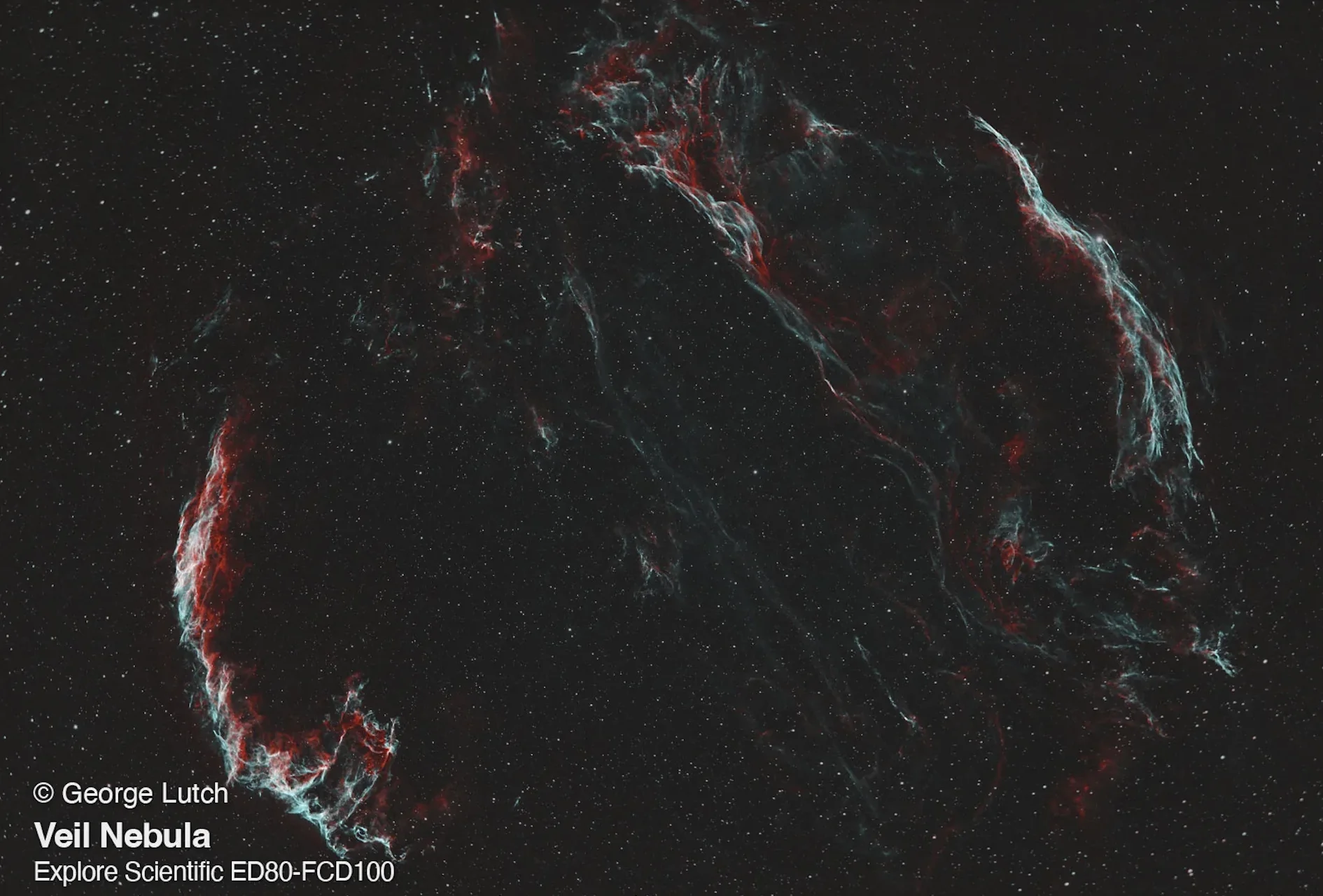 Stacked galaxy image captured with the ED80