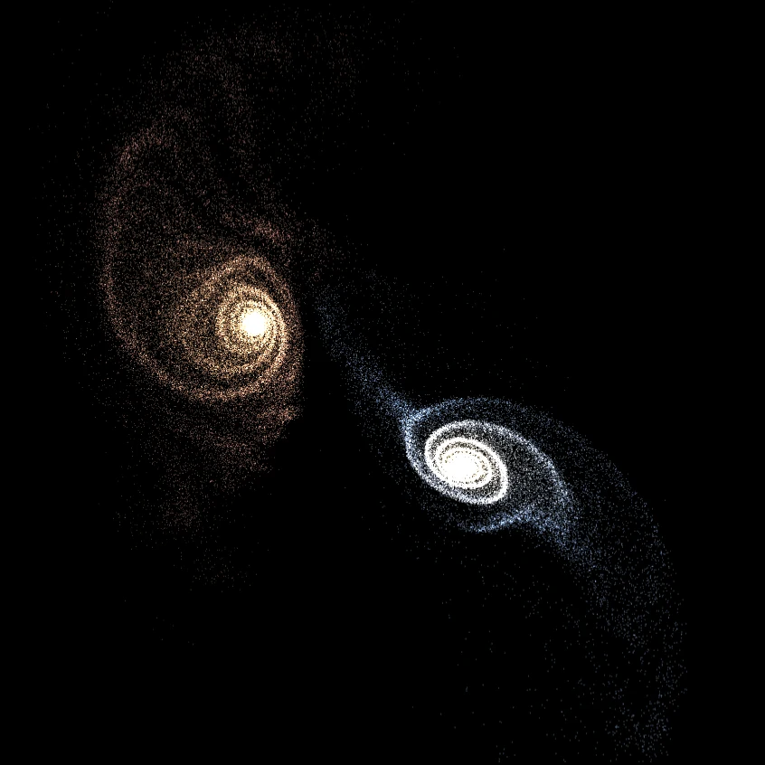 Milky Way and Andromeda Collision Simulation