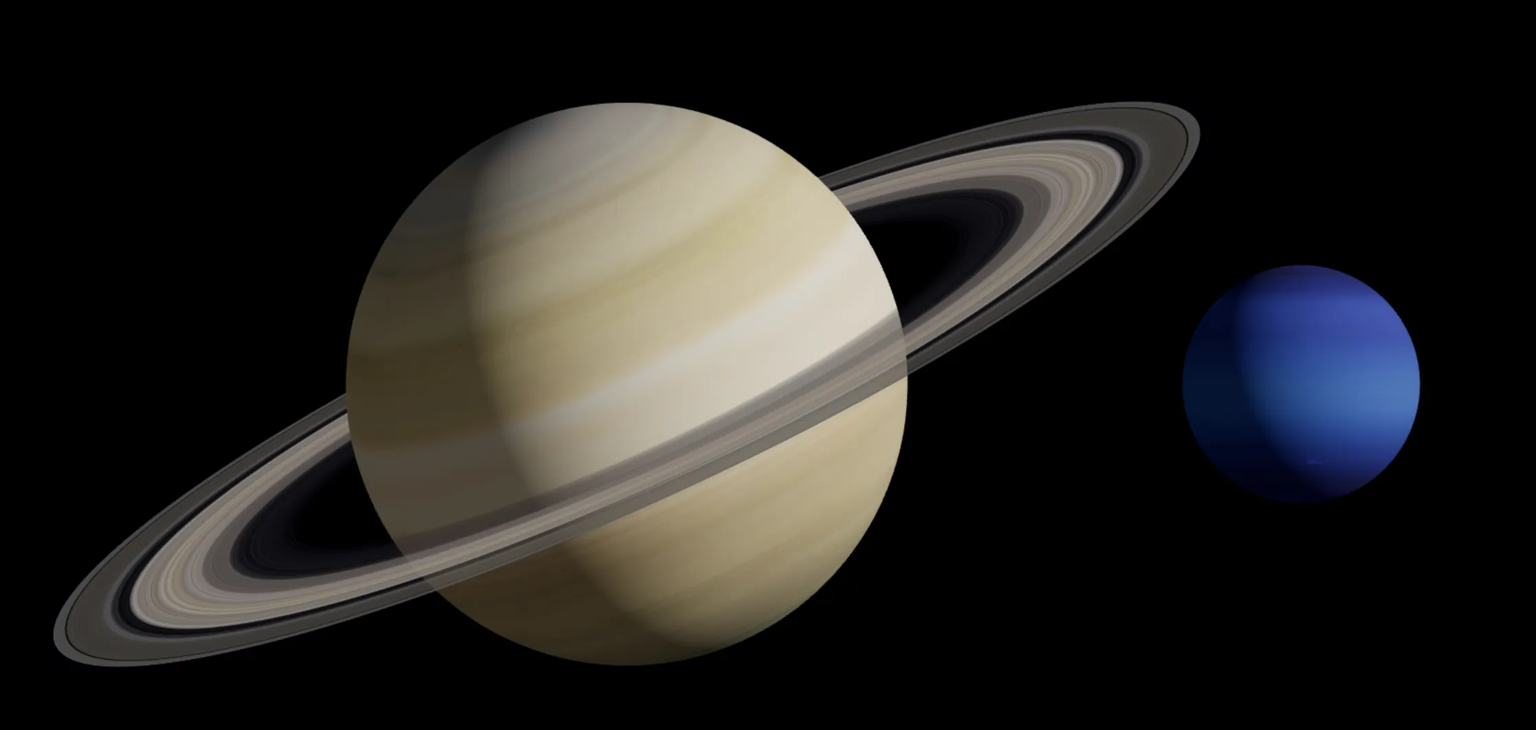 Saturn and Neptune Size Comparison